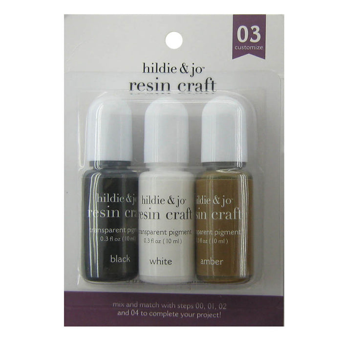 White & Black Transparent Resin Pigments 3ct