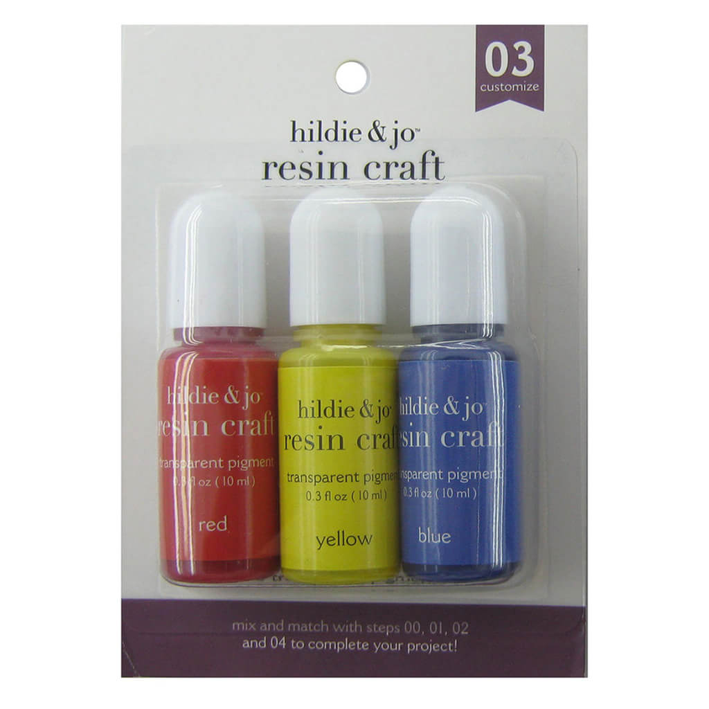 Resin Craft Transparent Pigments - Red, Yellow &amp; Blue,3 pk