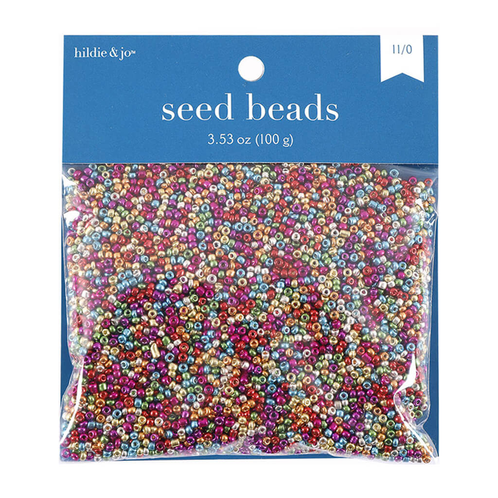 Metallic Glass Seed Beads - Multi,3.53 oz