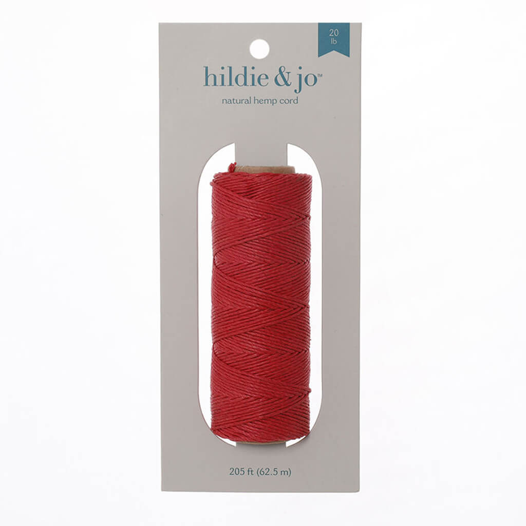 Red Natural Hemp Cord 205ft
