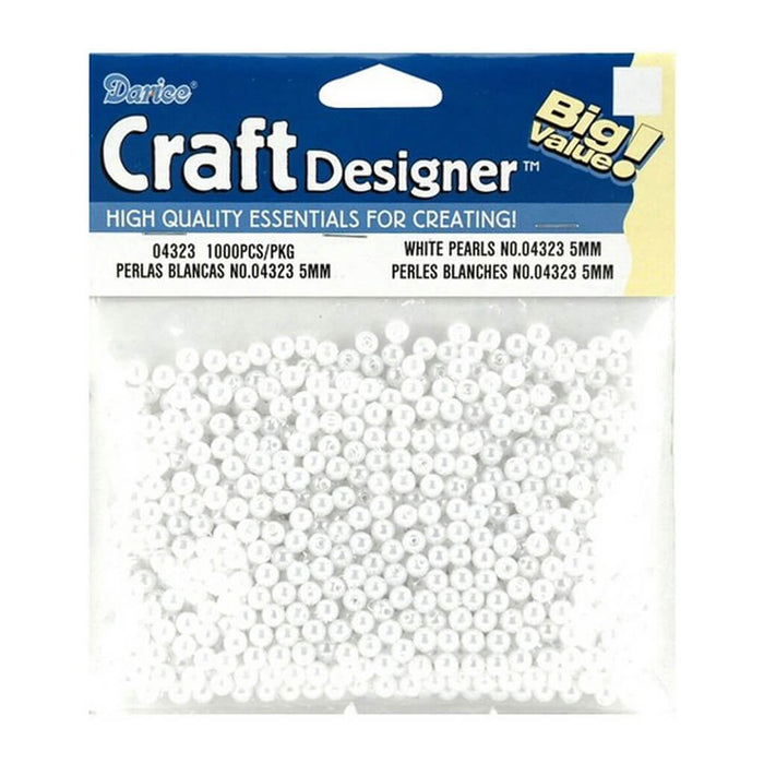 Faux Glass Loose Pearl Beads White-1000pcs