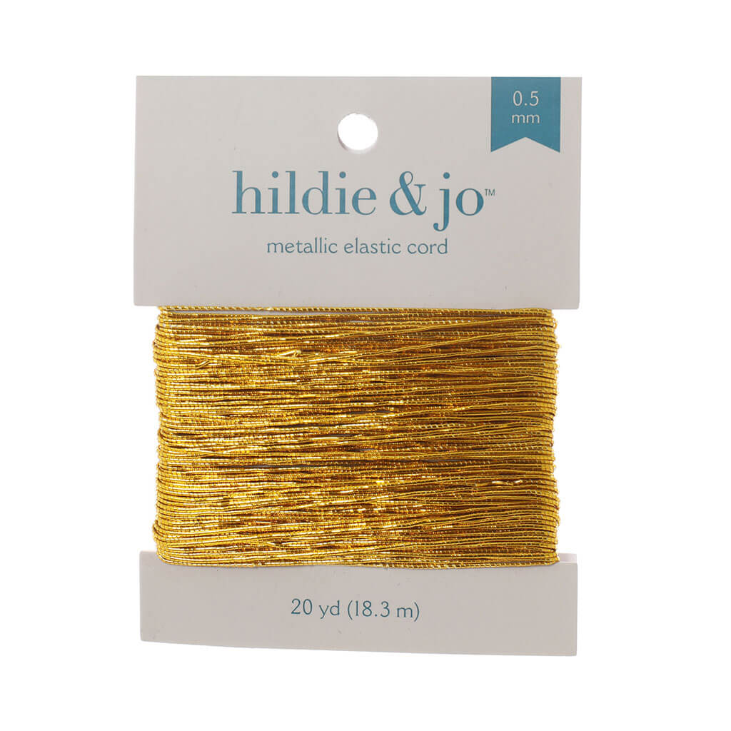 Gold Metallic Elastic Cord 20yds