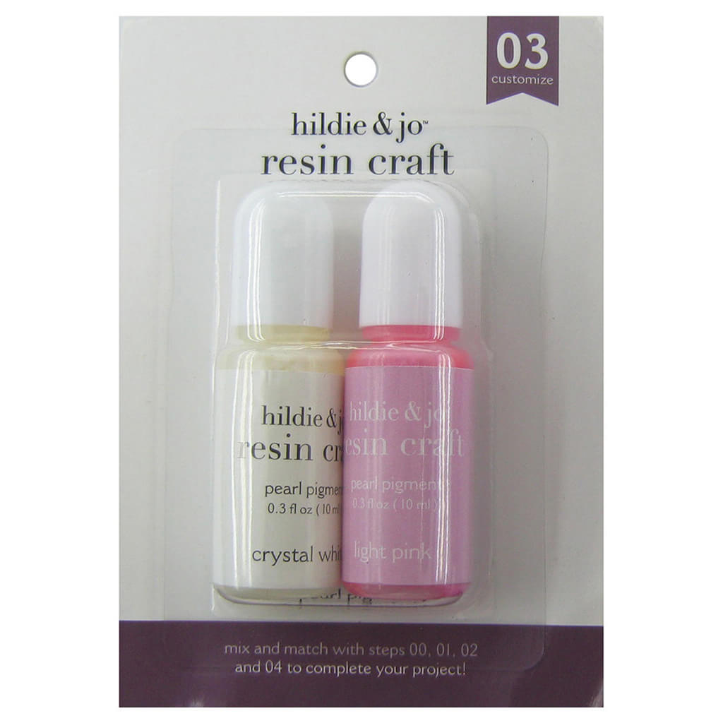 Crystal White &amp; Light Pink Pearl Resin Pigments 2ct