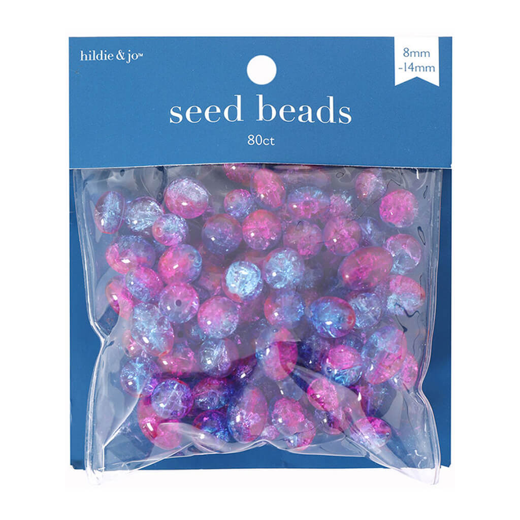 Cracked Ice Seed Beads Purple &amp; Blue, 80pk