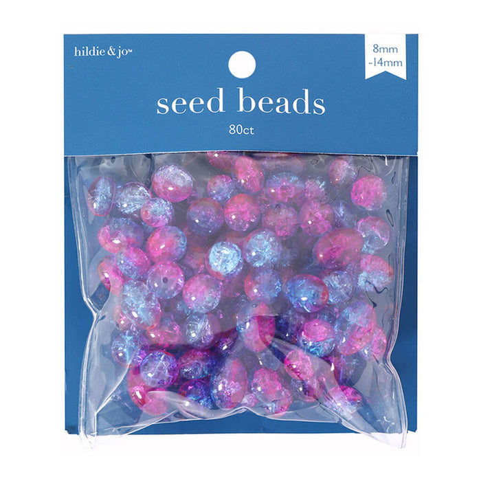 Cracked Ice Seed Beads Purple & Blue, 80pk