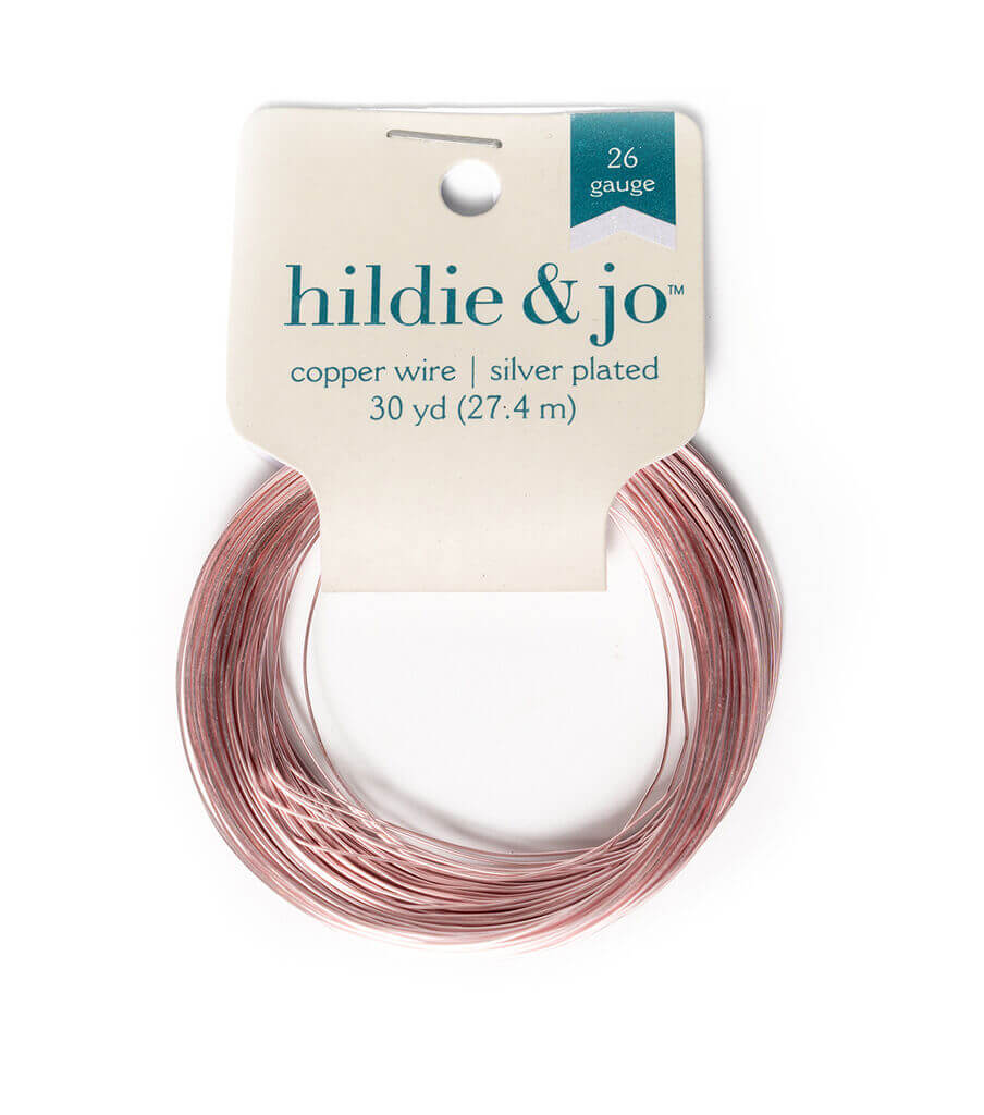 Pink Silver Plated Copper Wire 26 Gauge 30yds