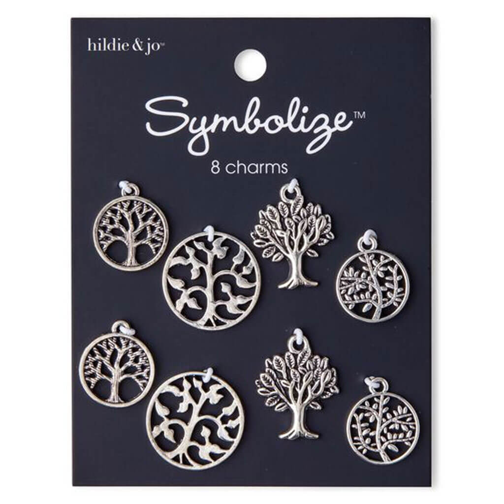 Symbolize 8 pk Tree of Life Charms - Silver