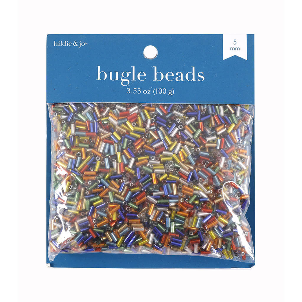 5mm Glass Bugle Beads - Multi