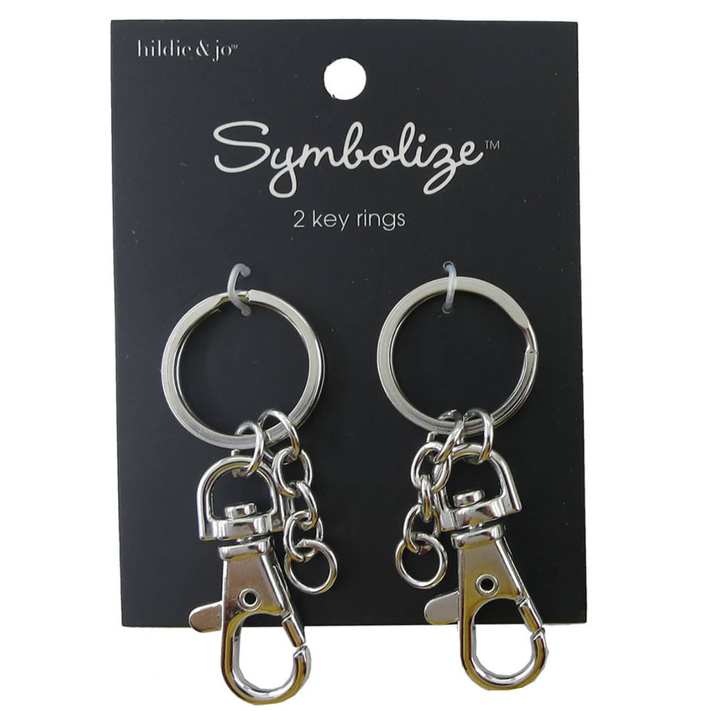 �Symbolize 2 pk Key Rings with Lobster Clasp - Silver