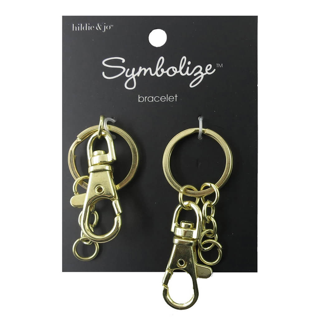 Key Rings with Lobster Clasp Gold, 2pc