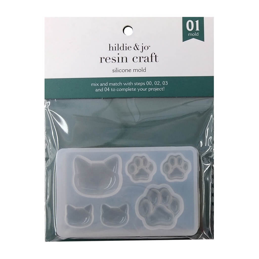 Resin Craft Cat Head &amp; Paw Silicone Mold