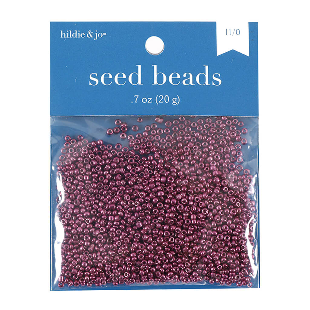 Hot Pink Dyed Seed Beads 20g,Fuschia,0.7oz