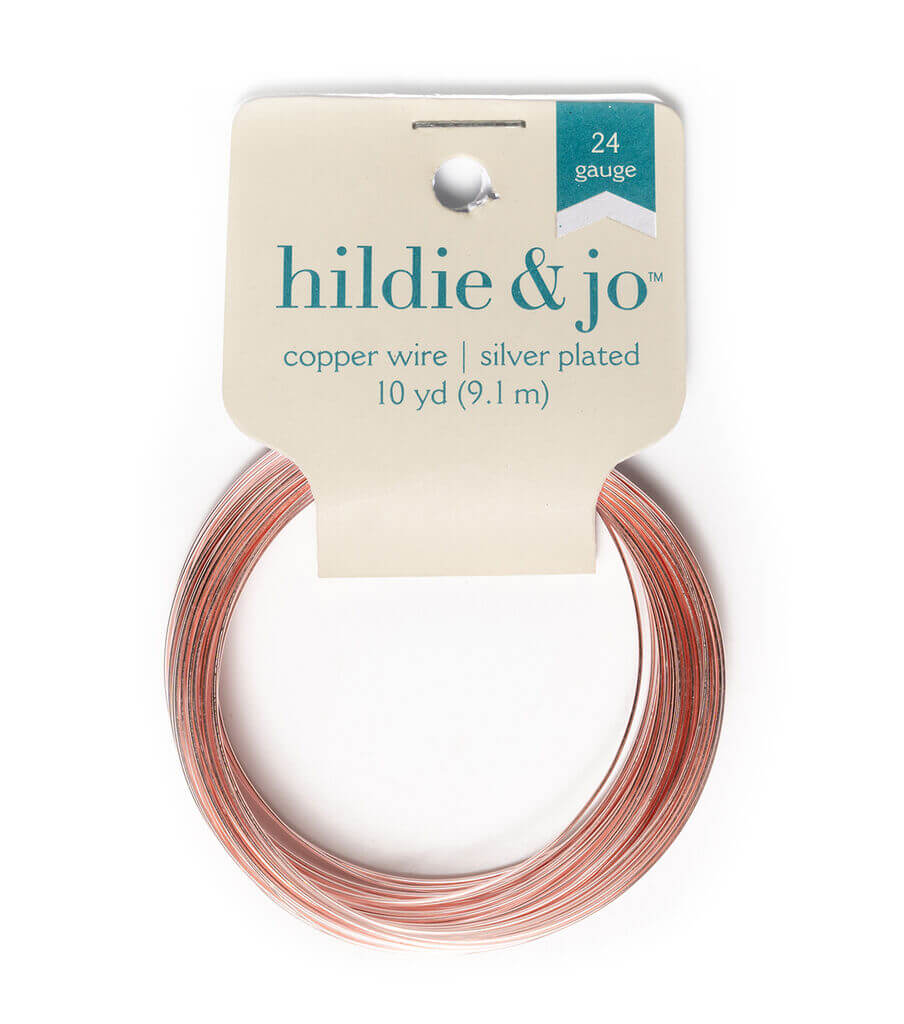 Rose Gold Silver Plated Copper Wire 24 Gauge 10yds