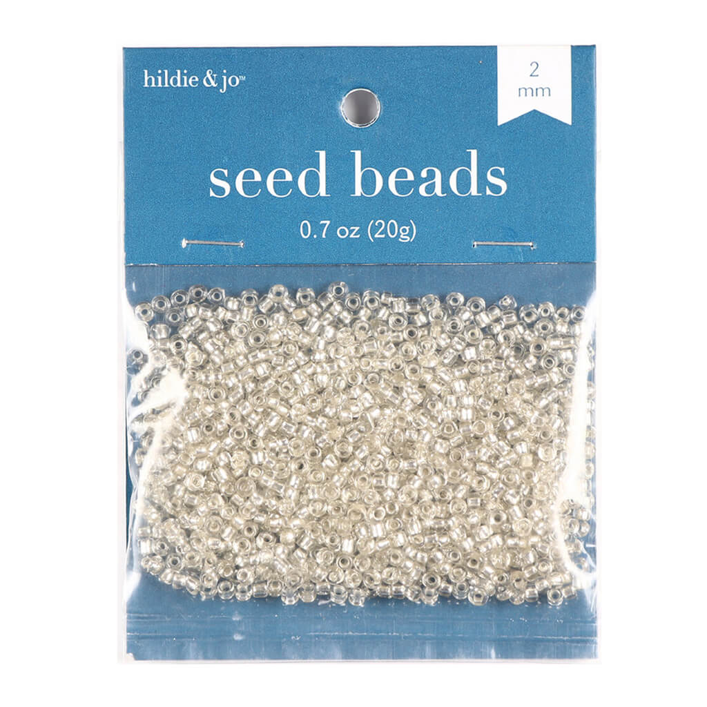 Rocaille Glass Seed Beads - Silver &amp; Clear