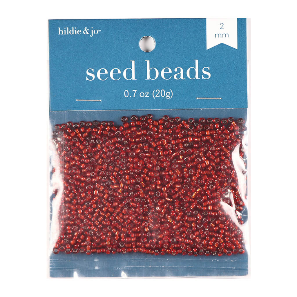 Glass Rocaille Seed Beads Red-0.07oz, 20g