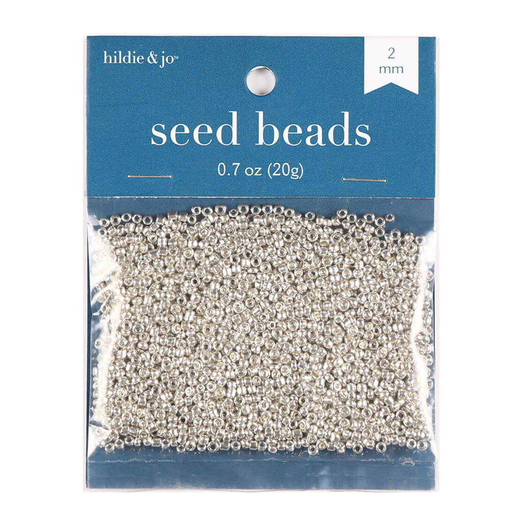 Silver Plated Glass Seed Beads Transparent 2mm