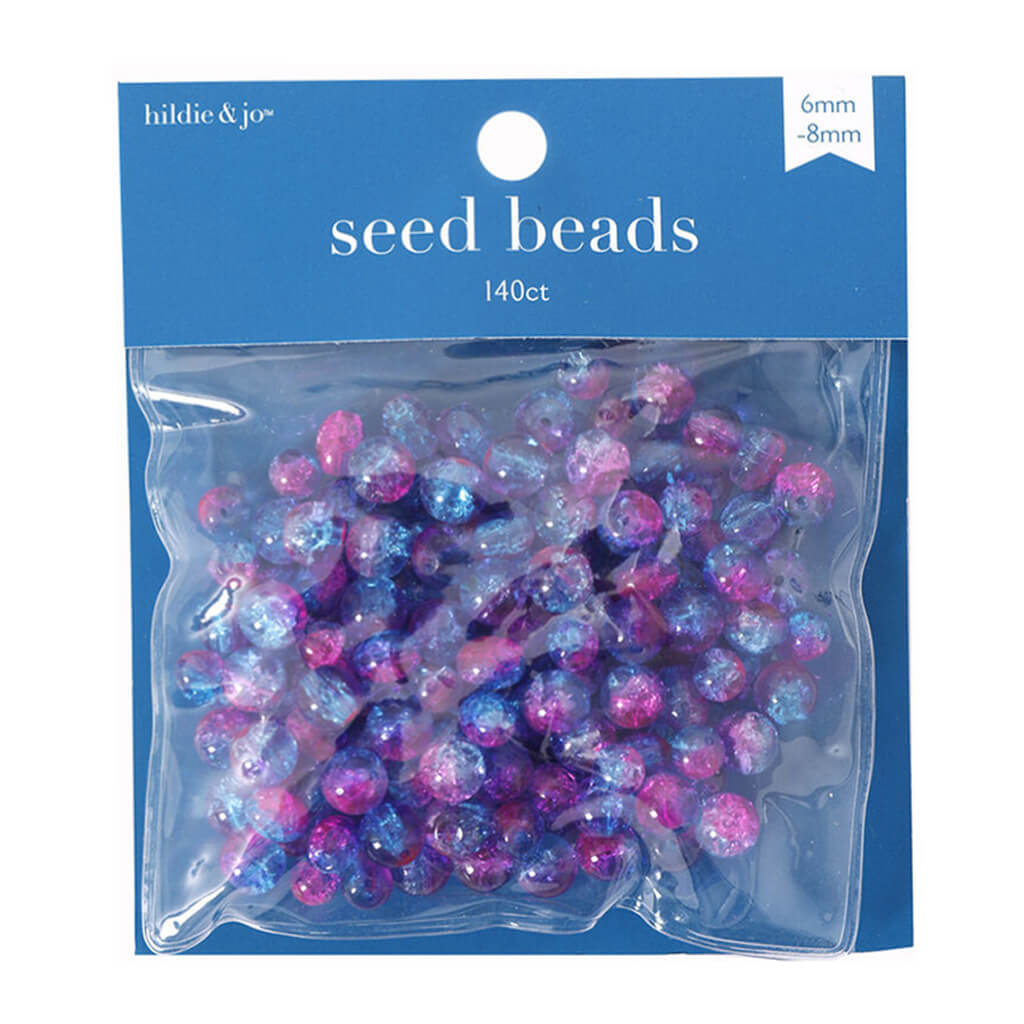 Cracked Ice Seed Beads  Purple &amp; Blue, 140pk