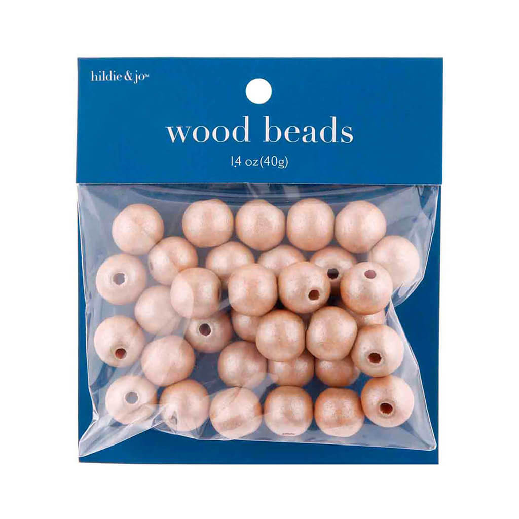 Wooden Beads - Frosted Brown, 1.4oz