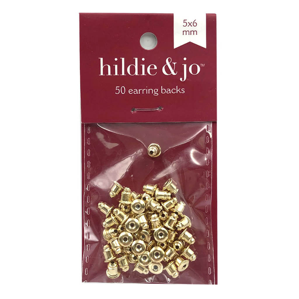 Earring Backs Gold 50pk 5mm x 6mm