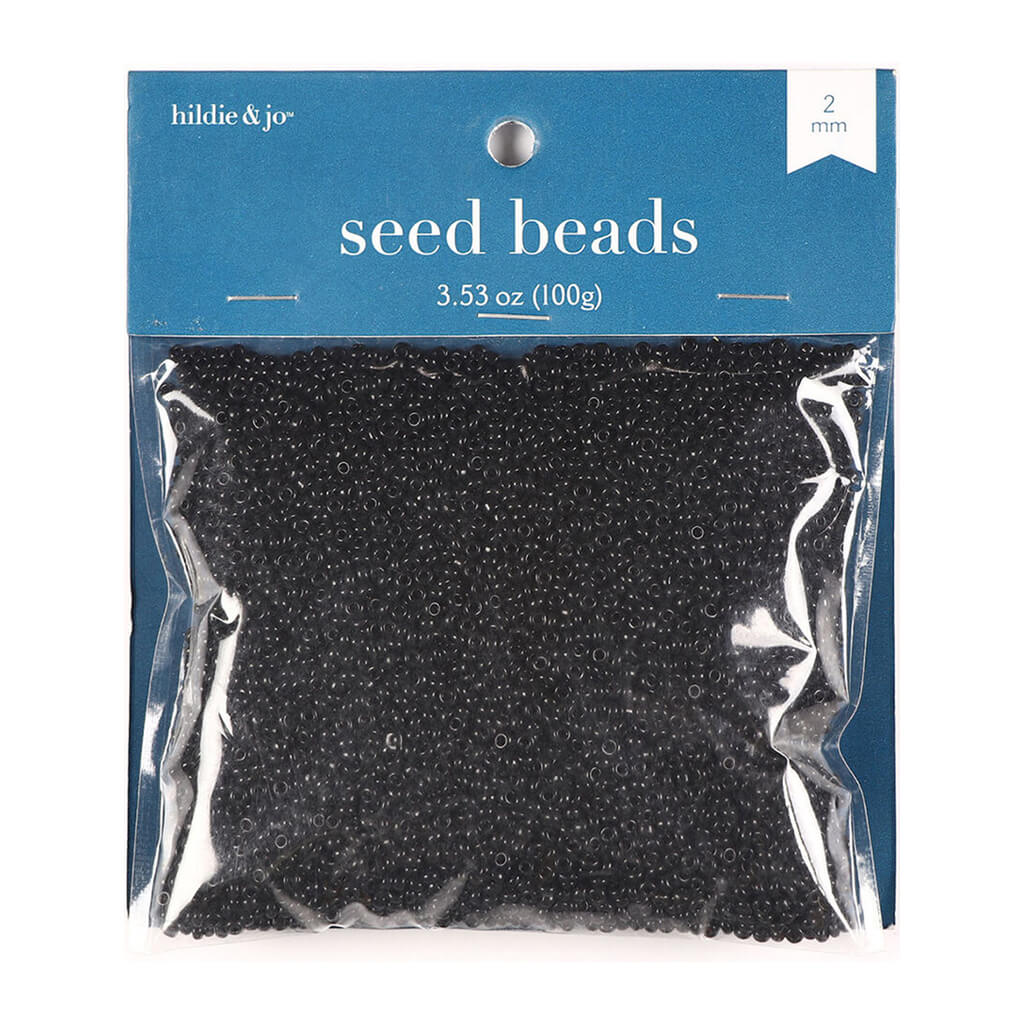 Black Plastic Seed Beads 2mm