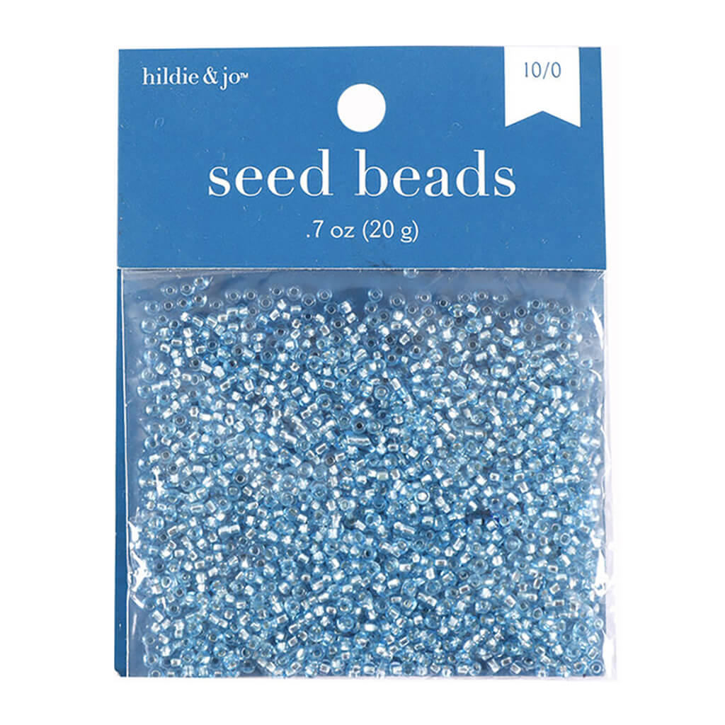 Glass Rocaille Seed Beads 0.7oz, Light Blue, 20 Grm/Pk