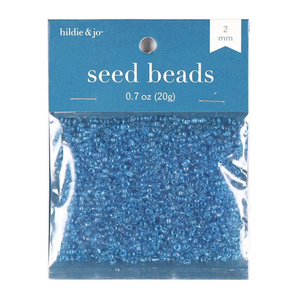 Glass Seed Beads 2mm Transparent Turquoise