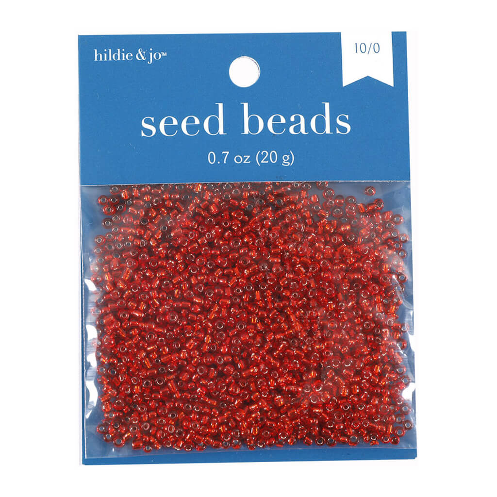 Glass Seed Beads Transparent Red