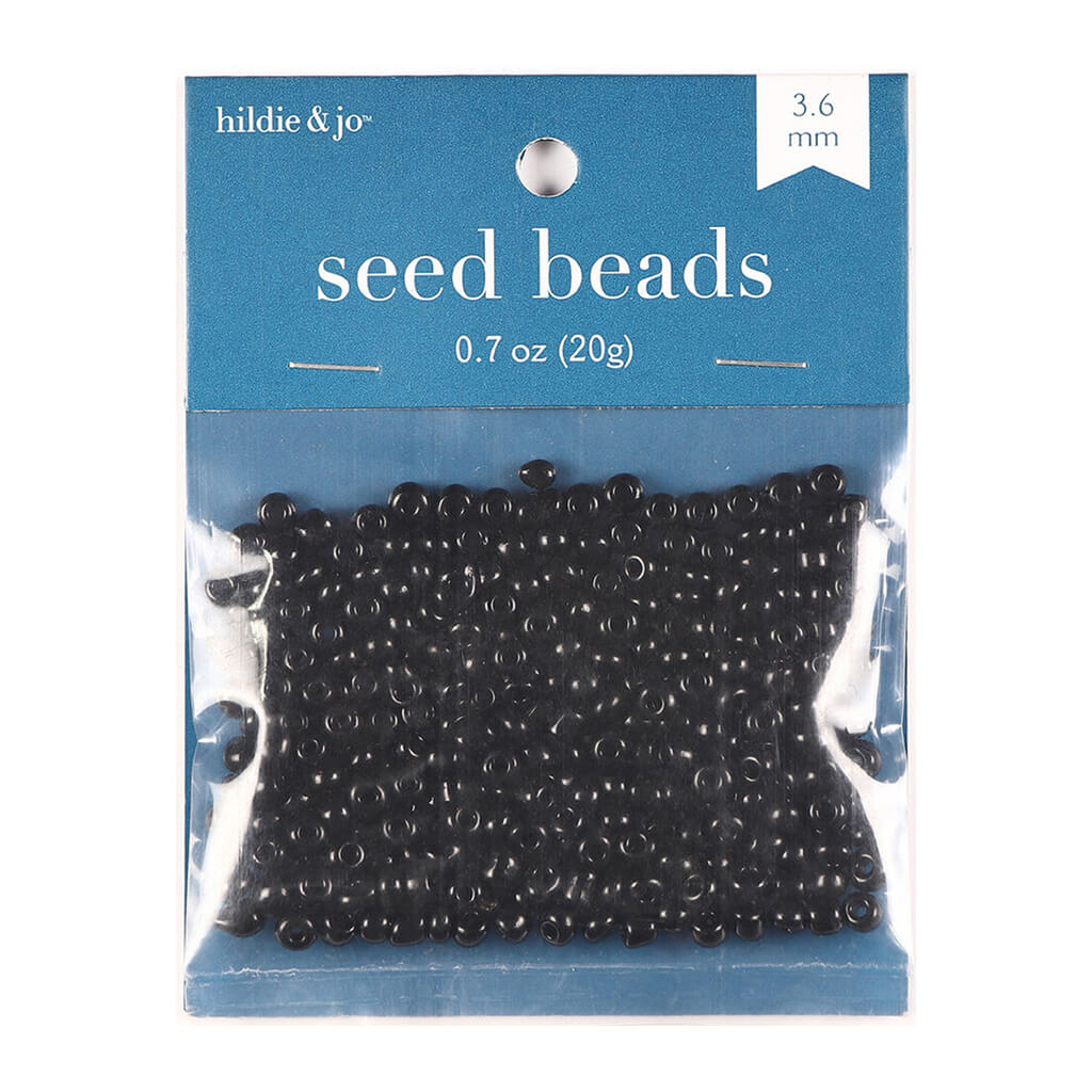 Round Glass Seed Beads Black 3.6mm