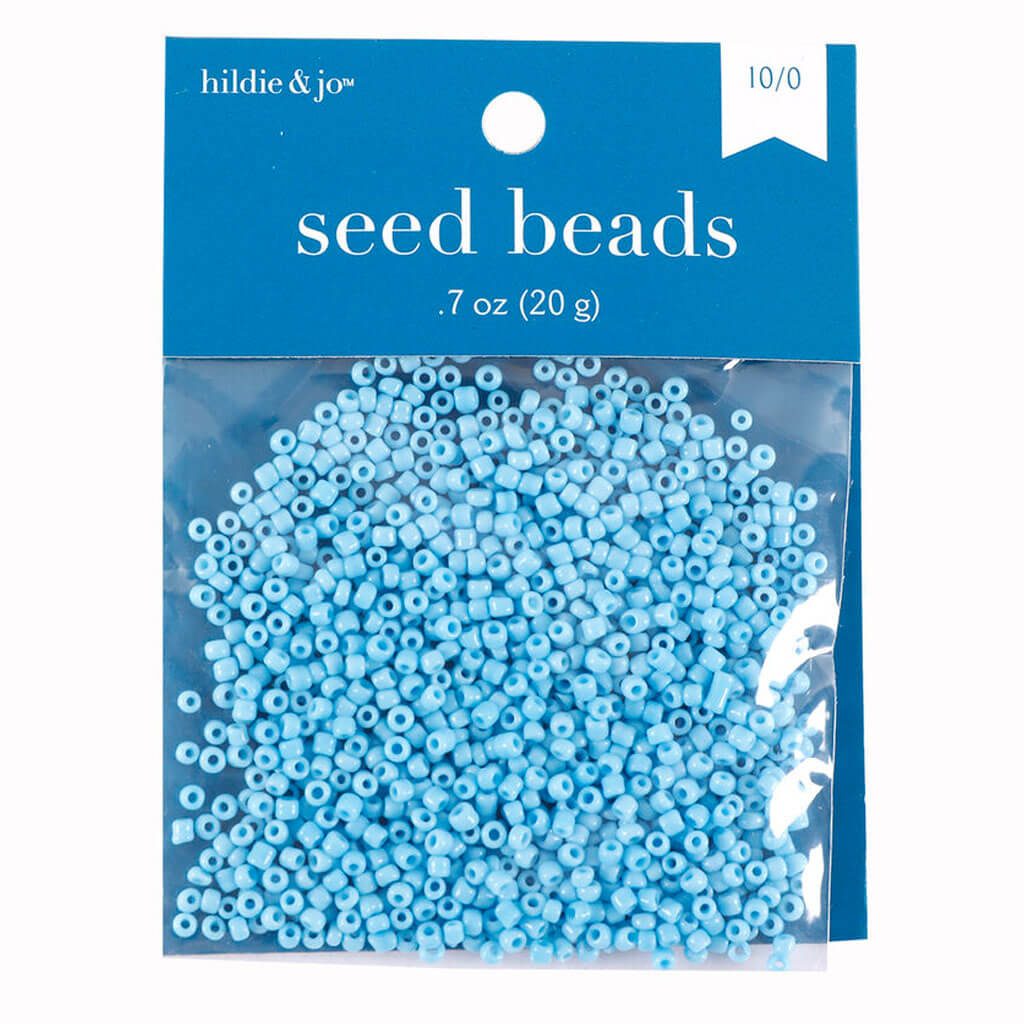 Light Blue Glass Seed Beads 20g