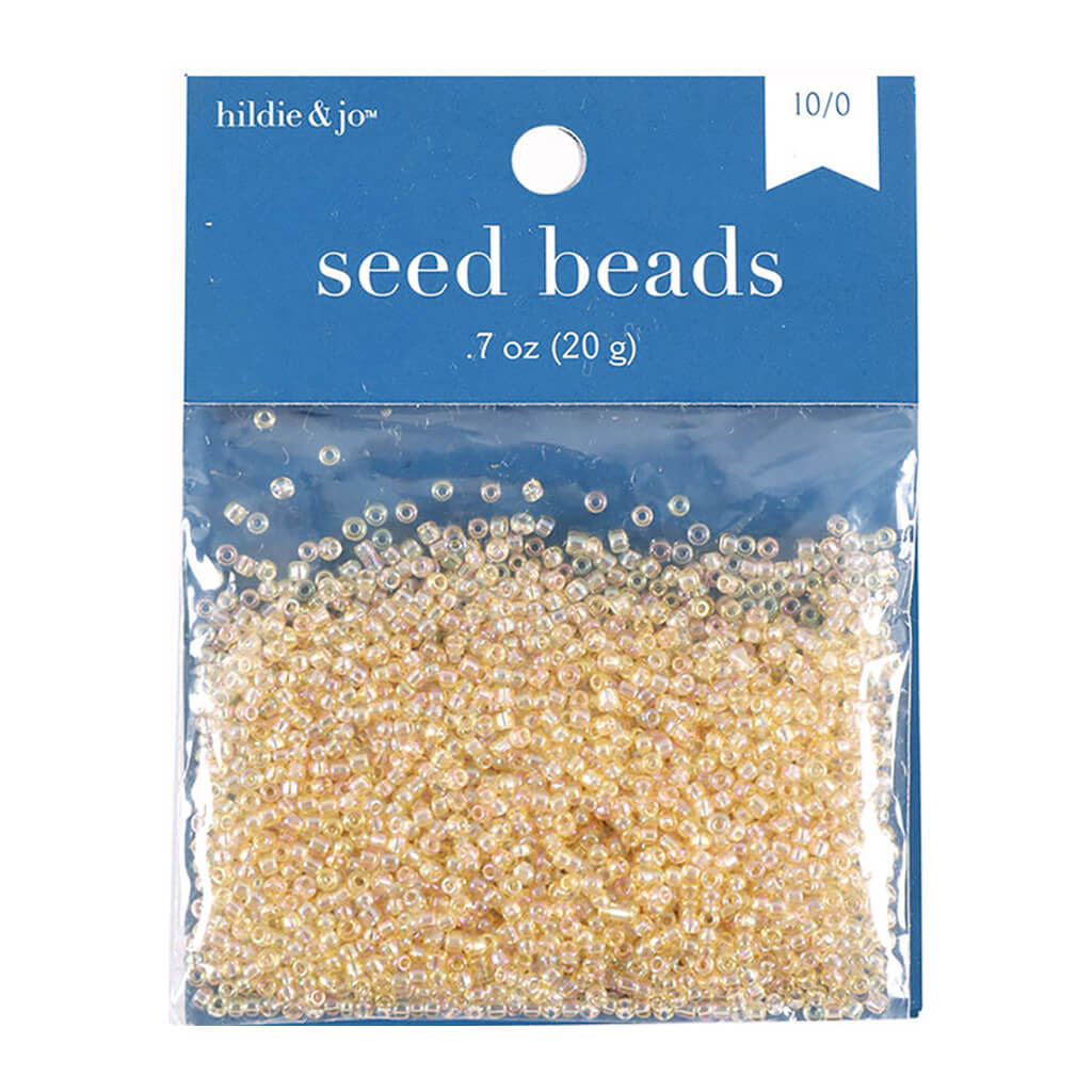 Aurora Borealis Glass Seed Beads - Gold 0.7oz