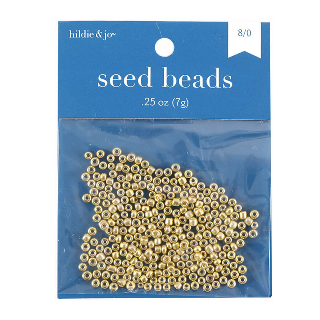 Glass Seed Beads -8/0, Gold,7g