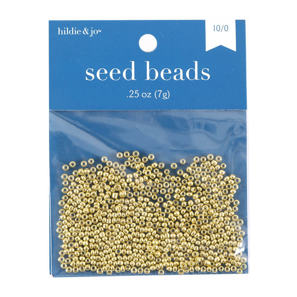 Glass Seed Beads Metallic Gold Transparent 0.25oz