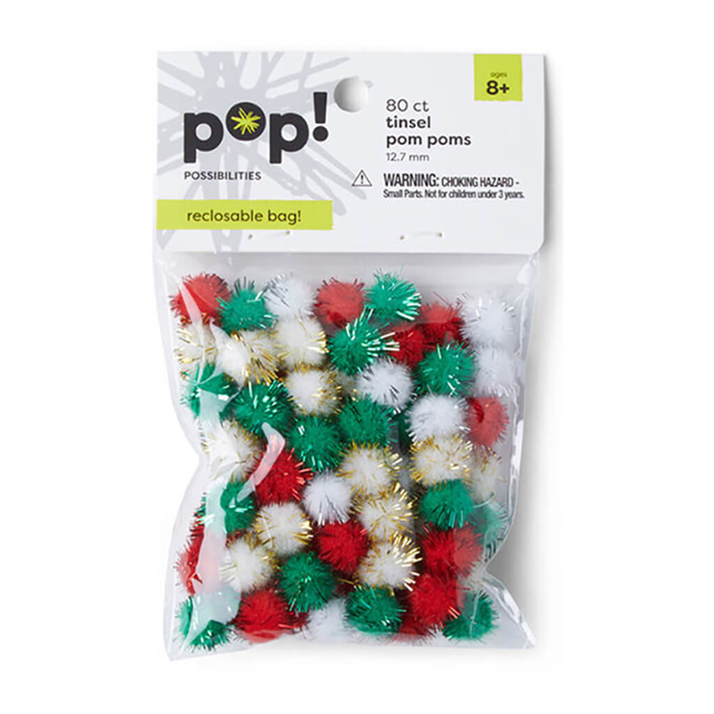 POP! Tinsel Poms 5in 80ct