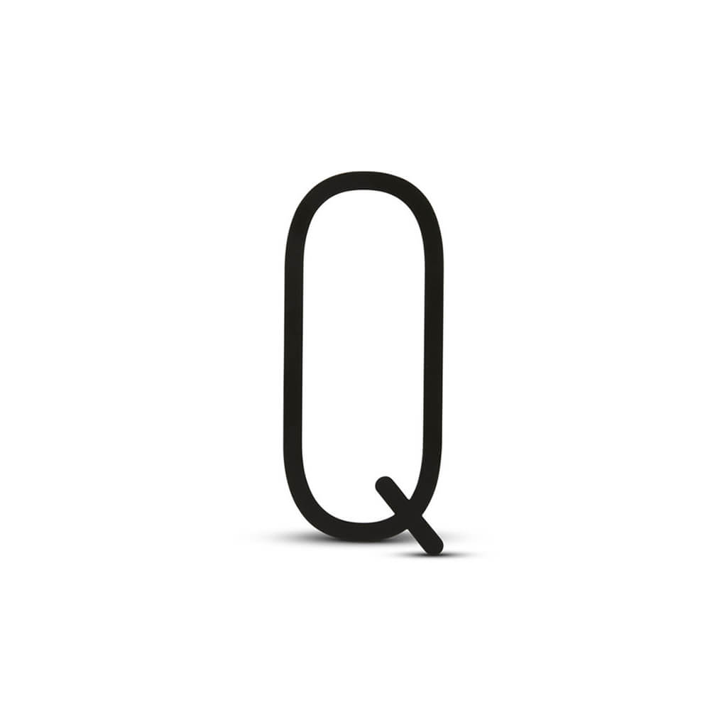 Black Metal Script Letter Q