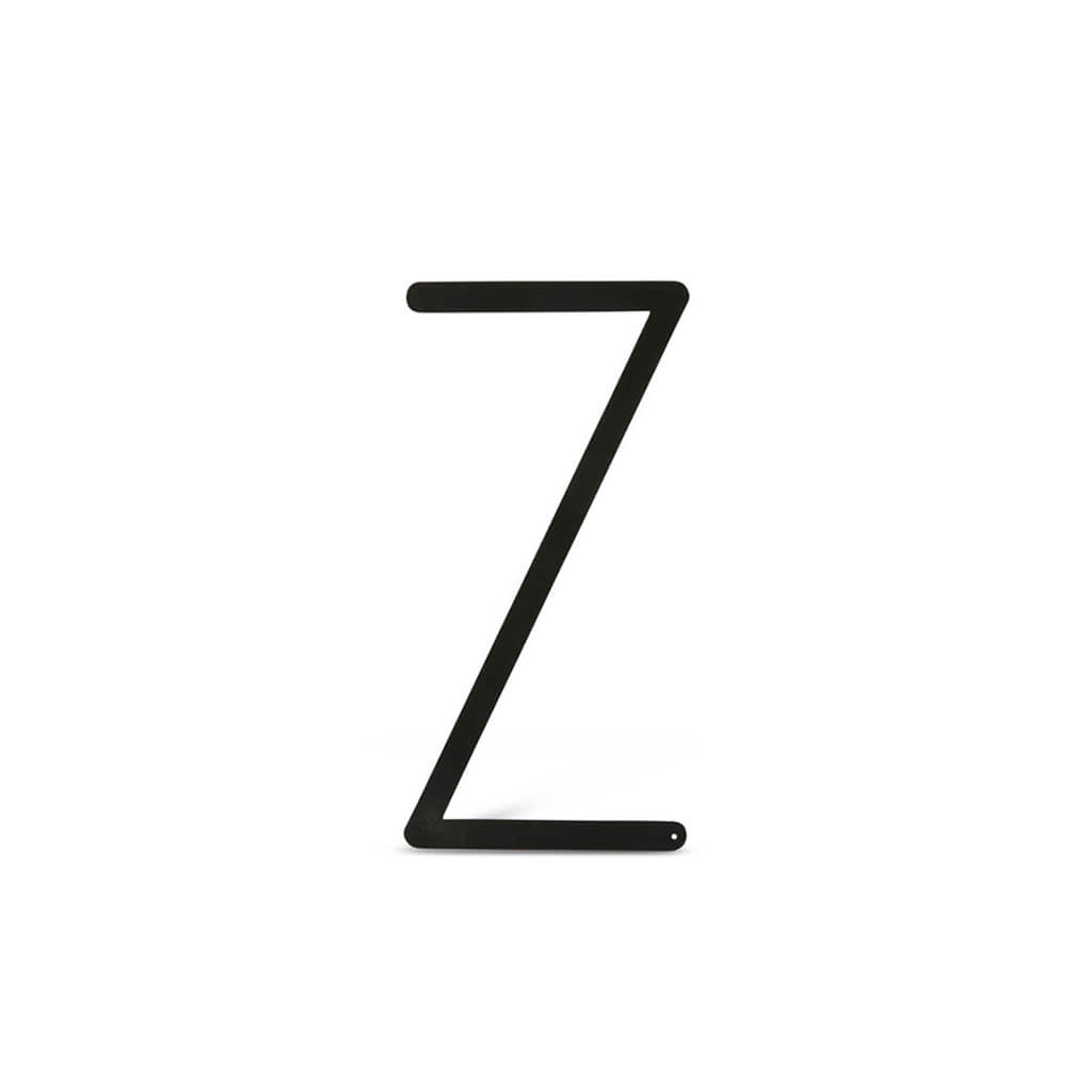 Black Metal Script Letter Z