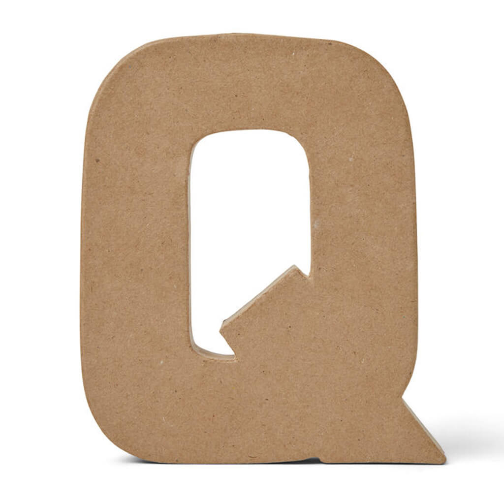 Paper Mache Uppercase Letter 6in Q