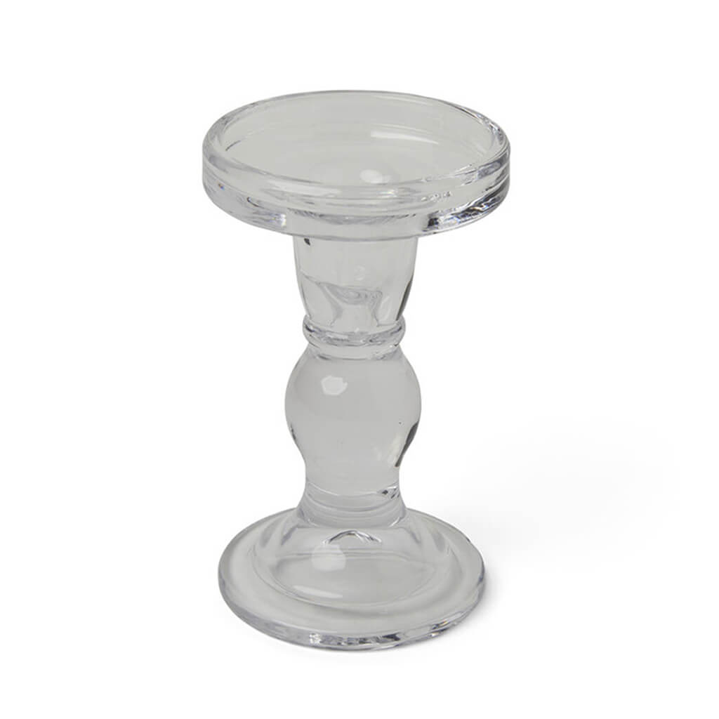 Glass Pillar Candleholder, 3in x 5.5in