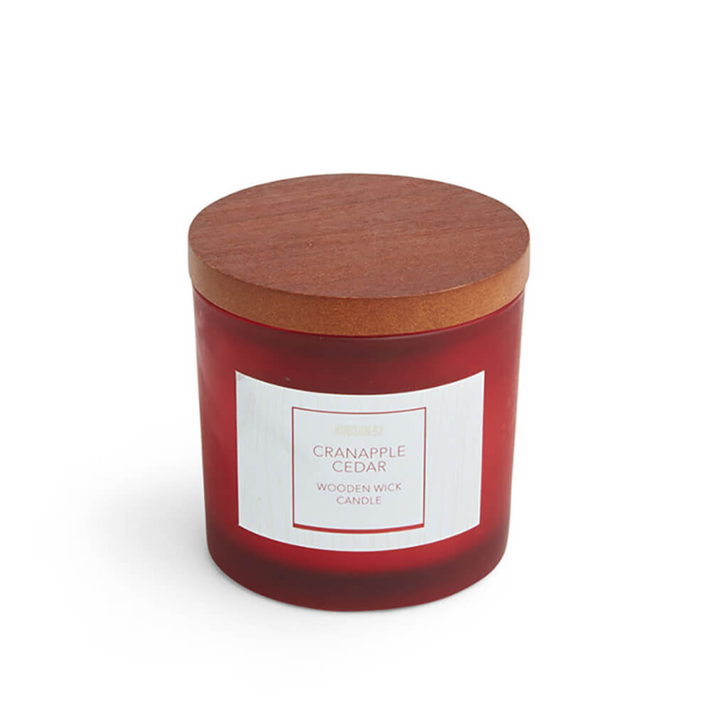 Cranapple Cedar Scented Wooden Wick Candle, 5oz