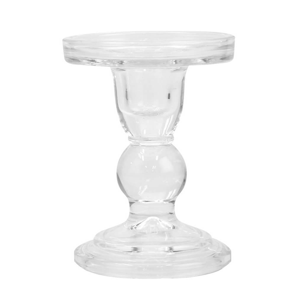 Glass Pillar Candleholder, 3in x 4in
