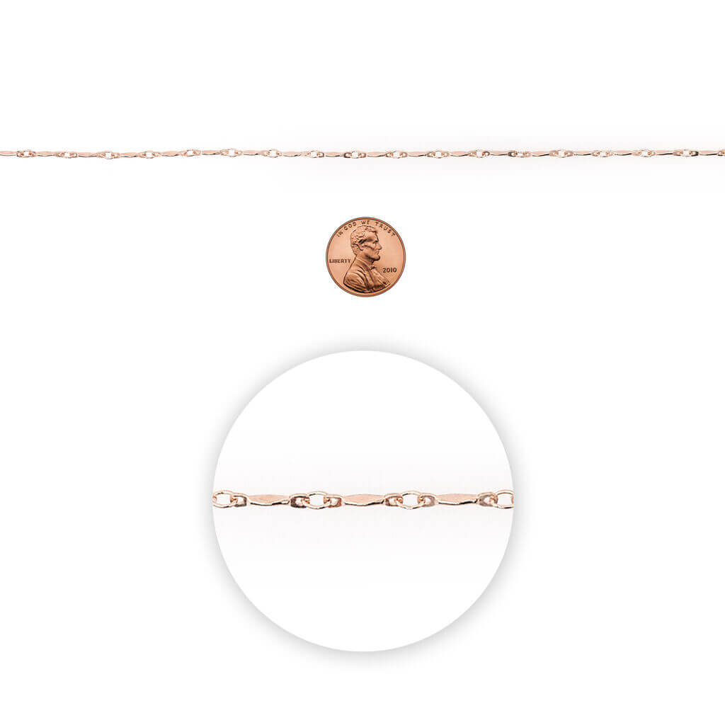 Rose Gold Connector Link Chain 28in