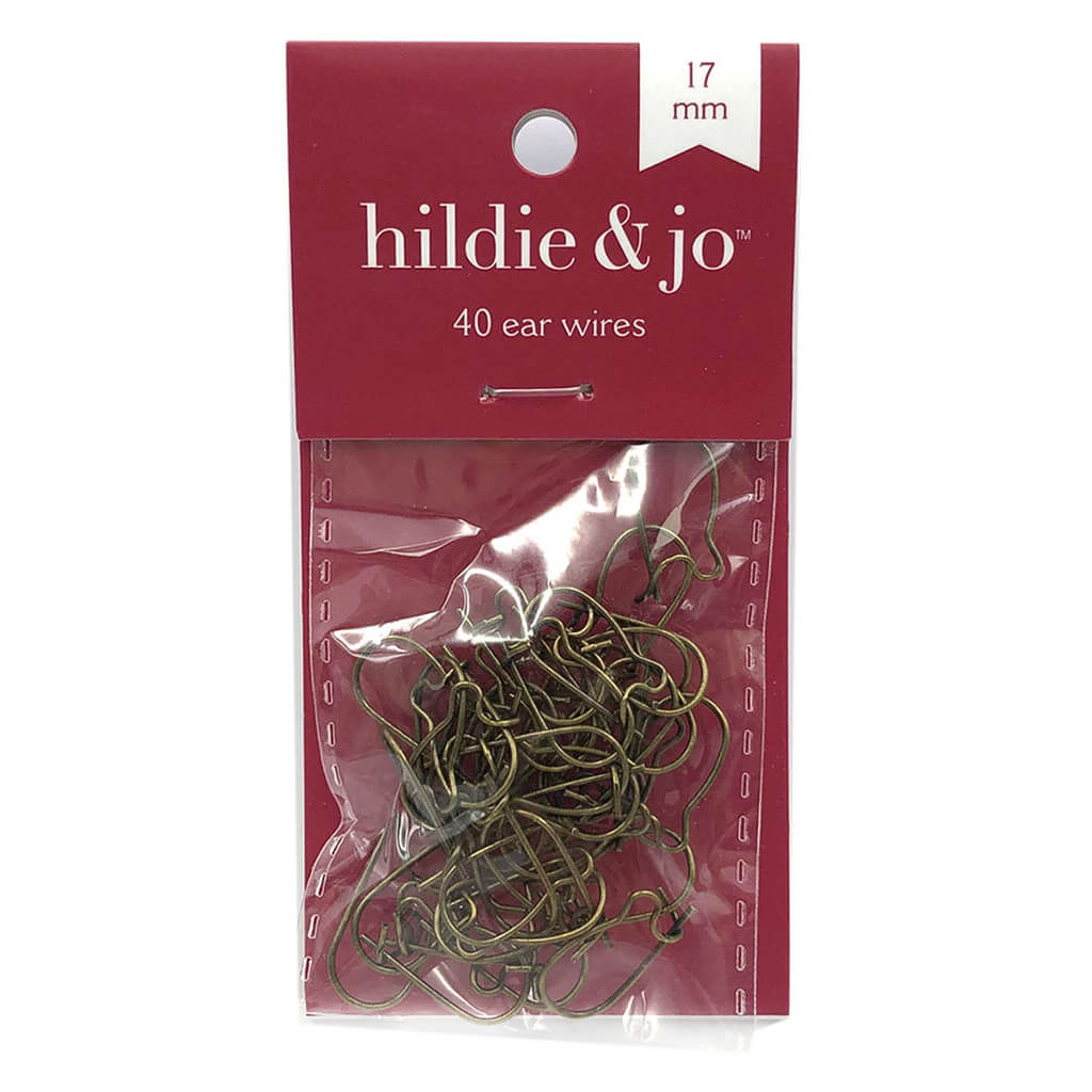 Oxidized Brass Kidney Ear Wires 40pk 17mm