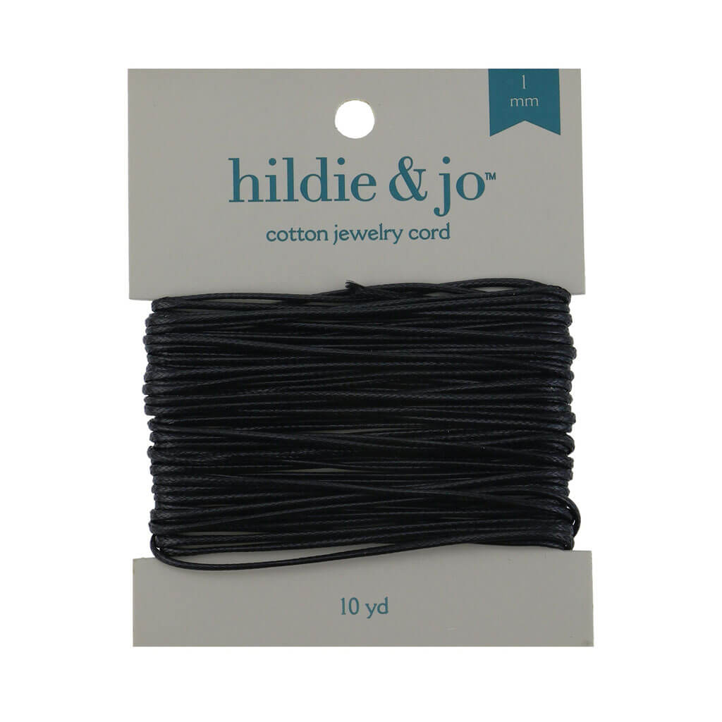 Black 1mm Cotton Cord 10yds