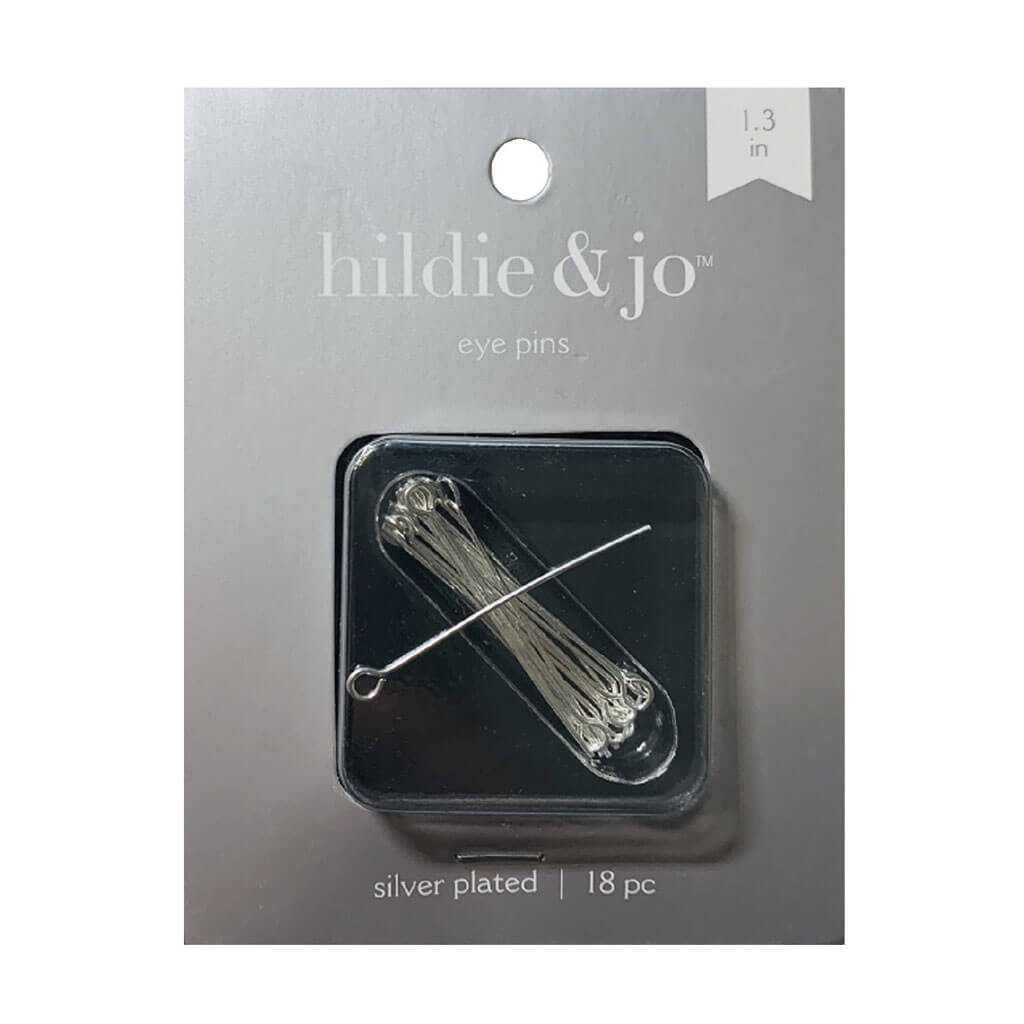 Silver Plated Eye Pins 18pk 1in
