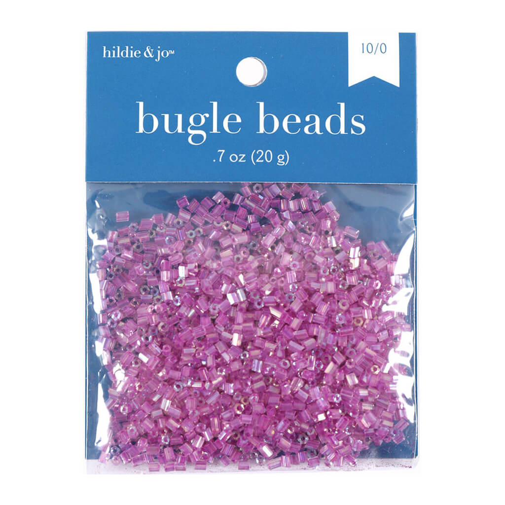 Glass Bugle Seed Beads Purple, 0.7oz