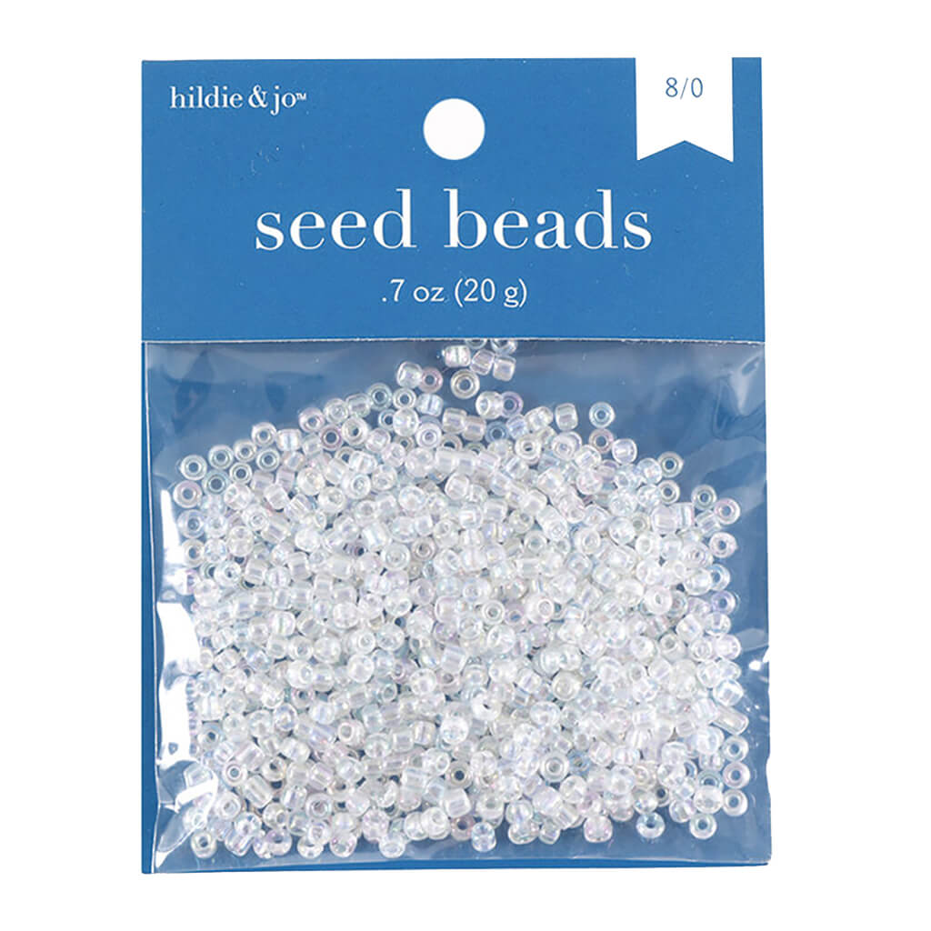 Crystal Glass Seed Beads Transparent, 0.7oz