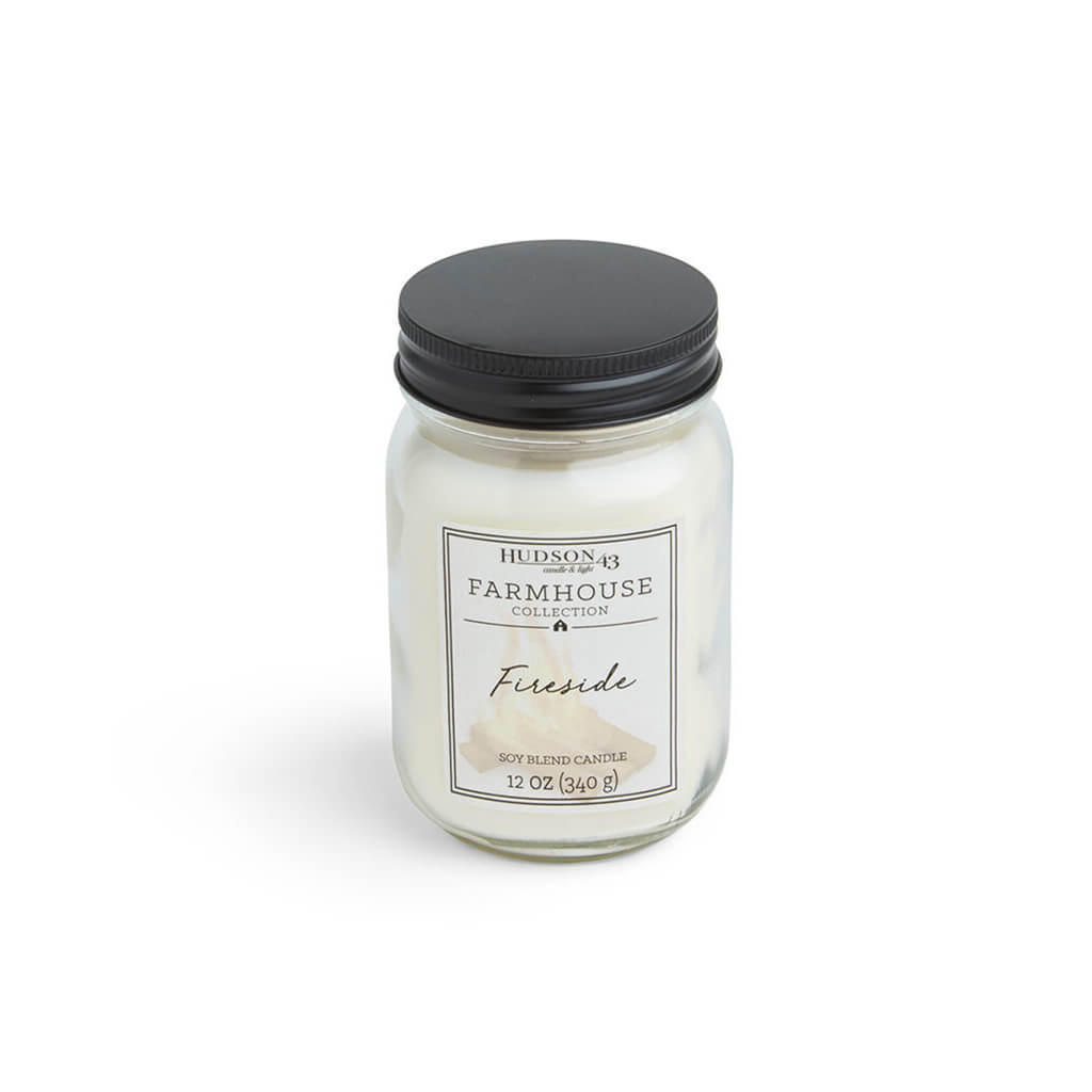 Fireside Scented Mason Jar Candle, 12oz