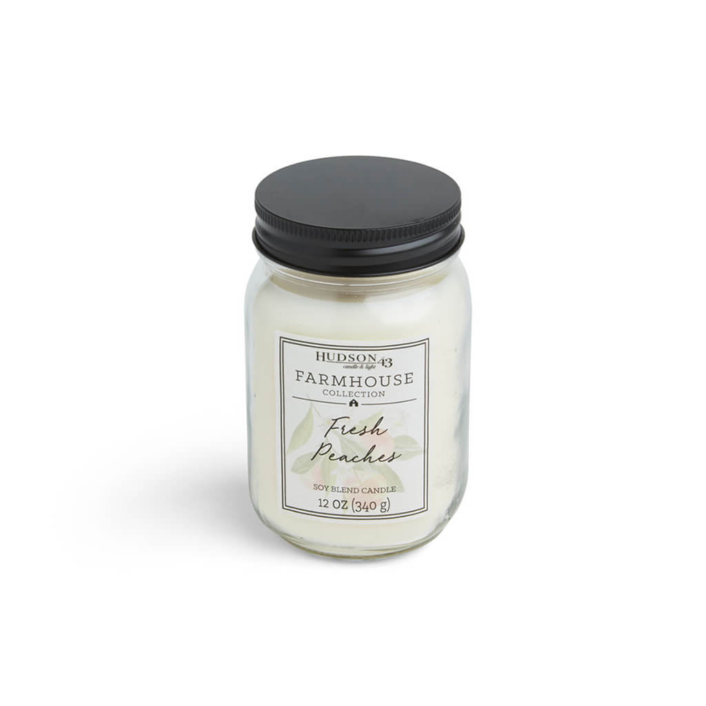 Fresh Peaches  Scented Mason Jar Candle, 12oz