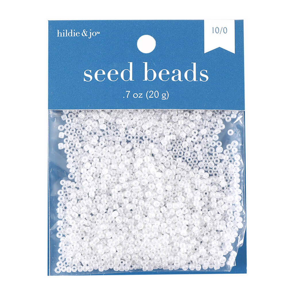 hildie & Jo Glass Seed Beads - Clear Transparent with Rainbow Effect