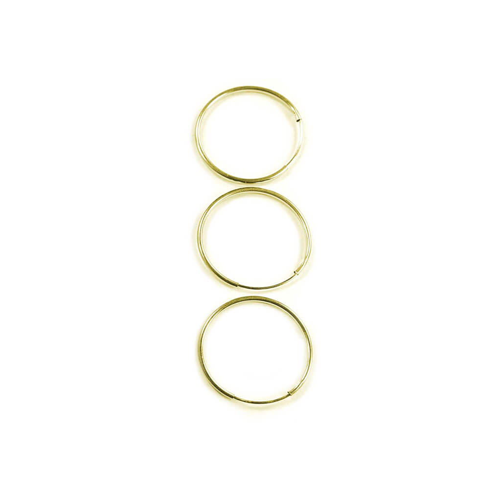 Gold Metal Endless Ear Hoops 8pk 25mm