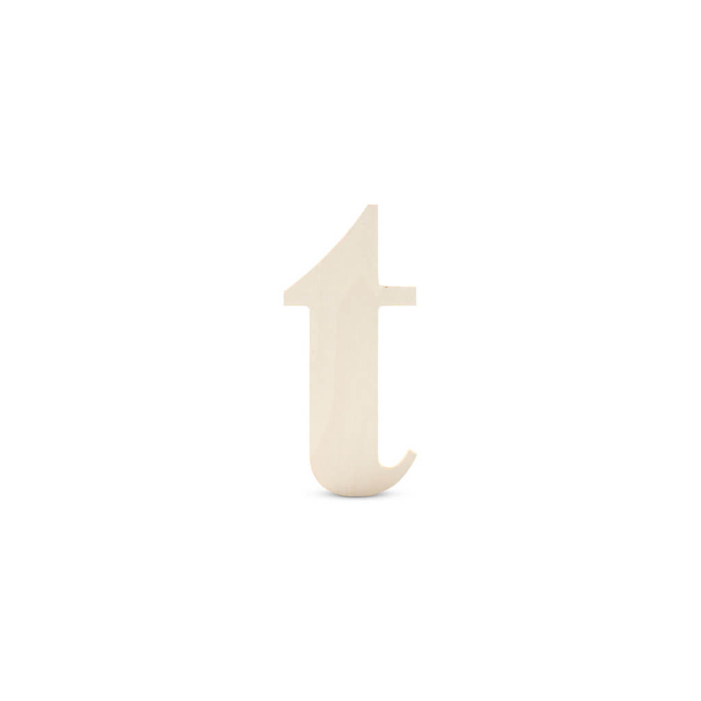 Wooden Lowercase Serif Letter T